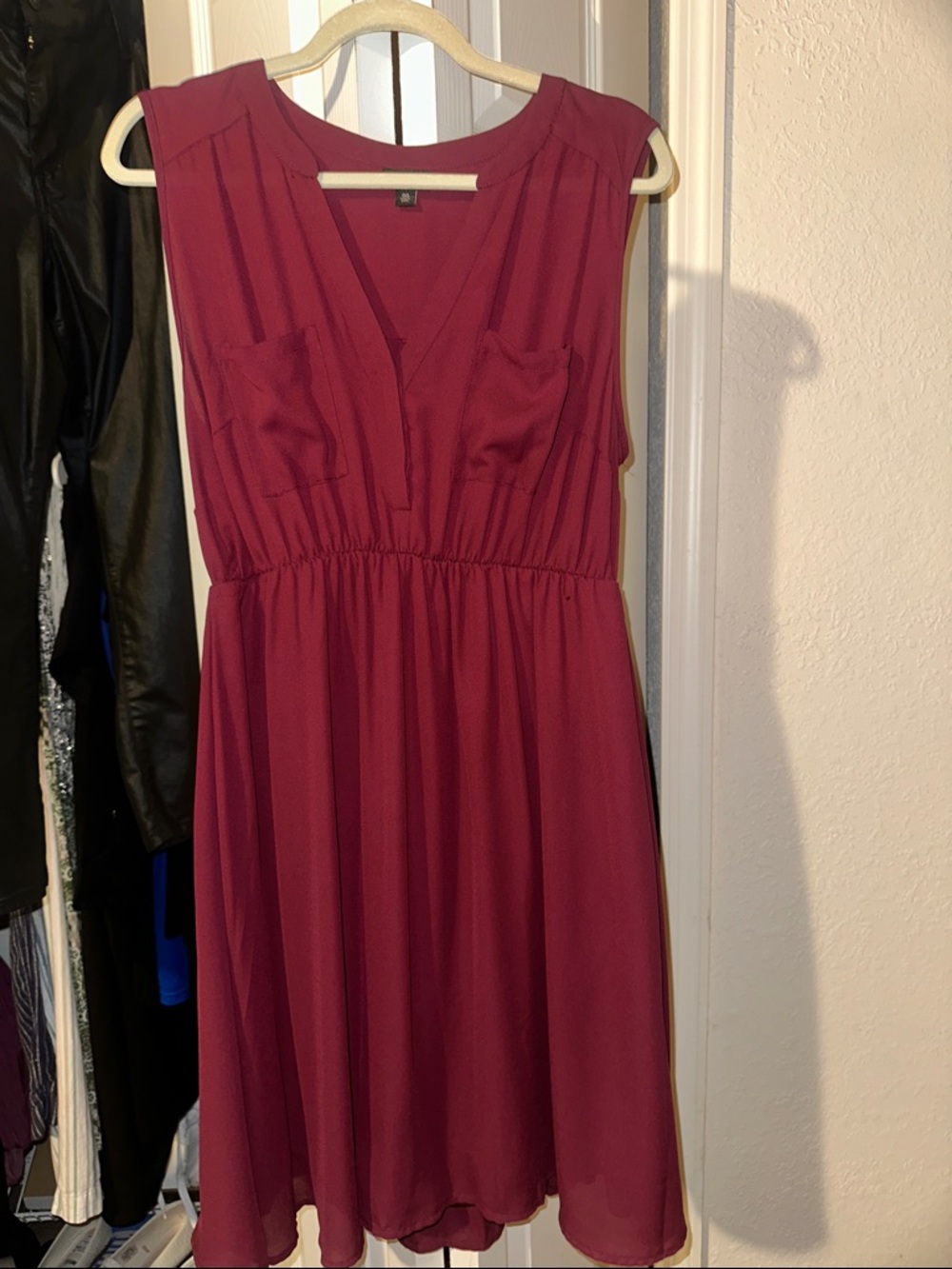 torrid Sleeveless V-Neck Wine Red Mini Dress